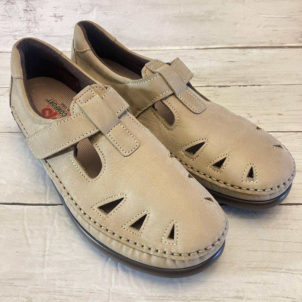 SAS Mary Jane Shoes Womens 7 N Tan Beige Tripad Comfort Soft Step Made in USA 7N